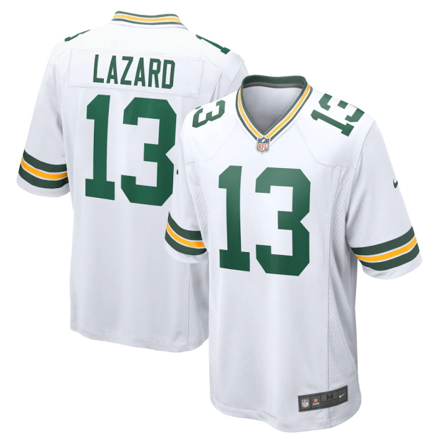 mens nike allen lazard white green bay packers game player jersey